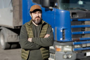 Food Food Distributors Truck Driver infront of Truck