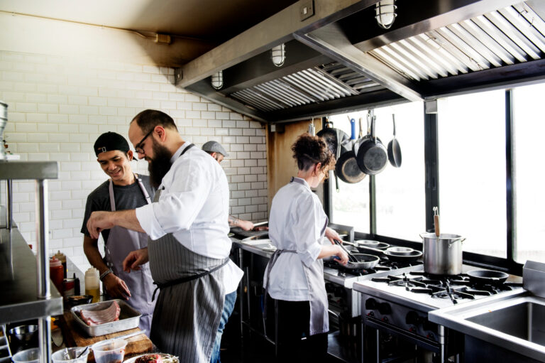 Chefs Cooking in a Commercial Restaurant