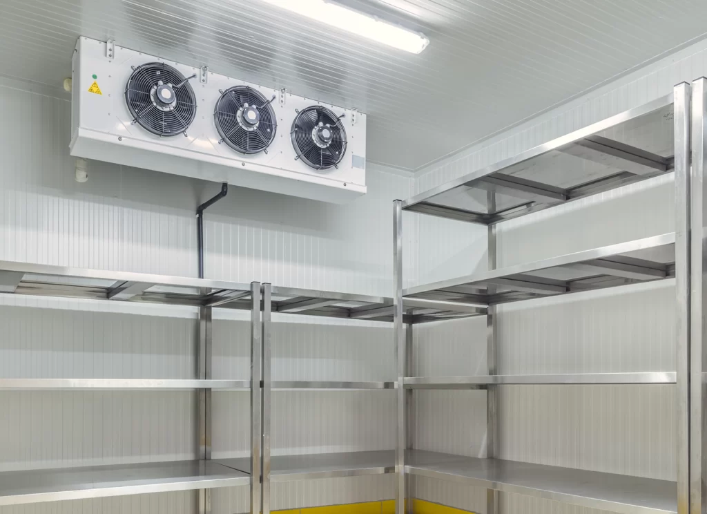 Small Cold Room showing Racking and Evaporator