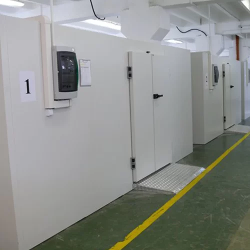 Cold Rooms in a row showing refrigeration controls